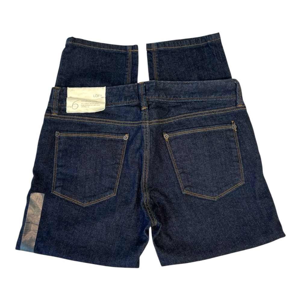 LOFT Modern Crop Dark Wash Denim Jeans Size 6 - Picture 3 of 5